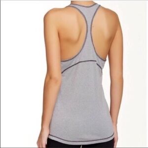 Zella Tiny Tech Tank Gray Stripe. Medium